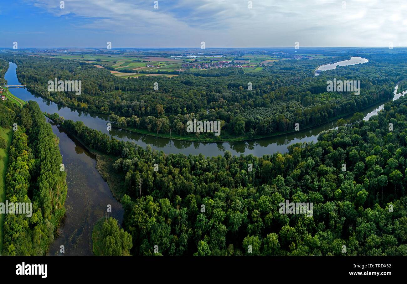 Du bois à l'embouchure du Danube, Lech en Allemagne, Bavière, Souabe Banque D'Images