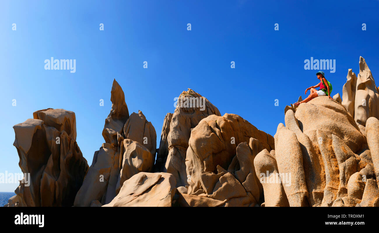 Rock formation étrange de Capo Testa, Italie, Sardaigne, Santa Teresa Gallura Banque D'Images