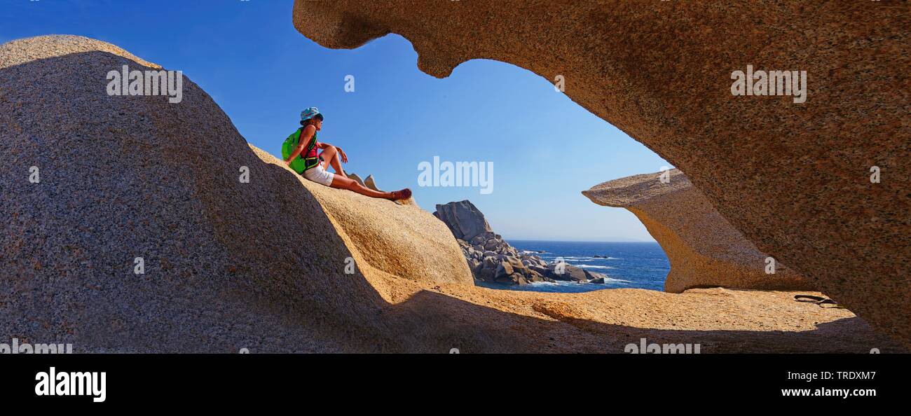Rock formation étrange de Capo Testa, Italie, Sardaigne, Santa Teresa Gallura Banque D'Images