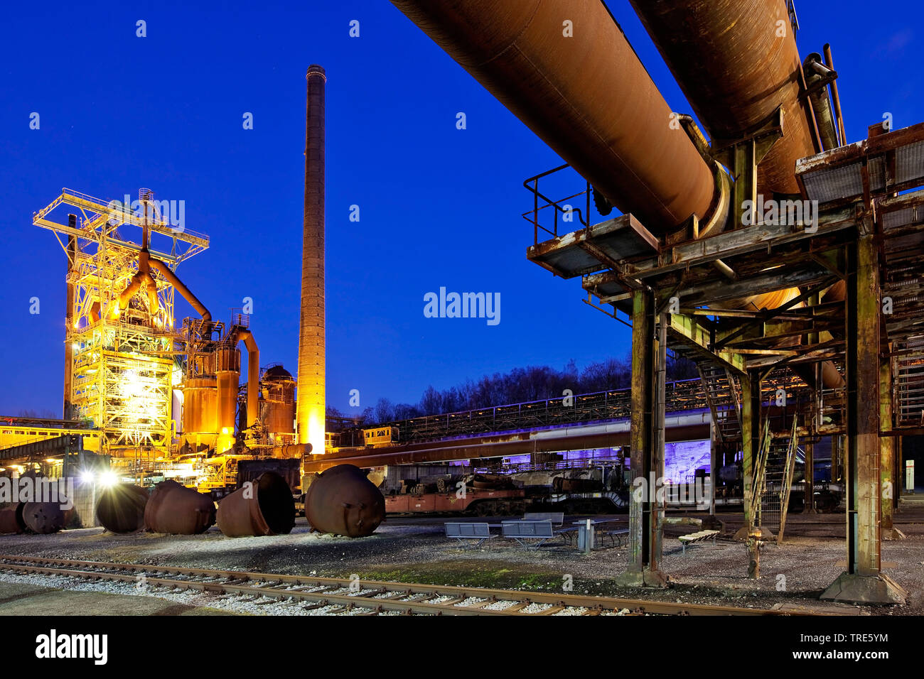 Musée Industriel éclairé, Heinrichshuette l'Allemagne, en Rhénanie du Nord-Westphalie, Ruhr, Hattingen Banque D'Images