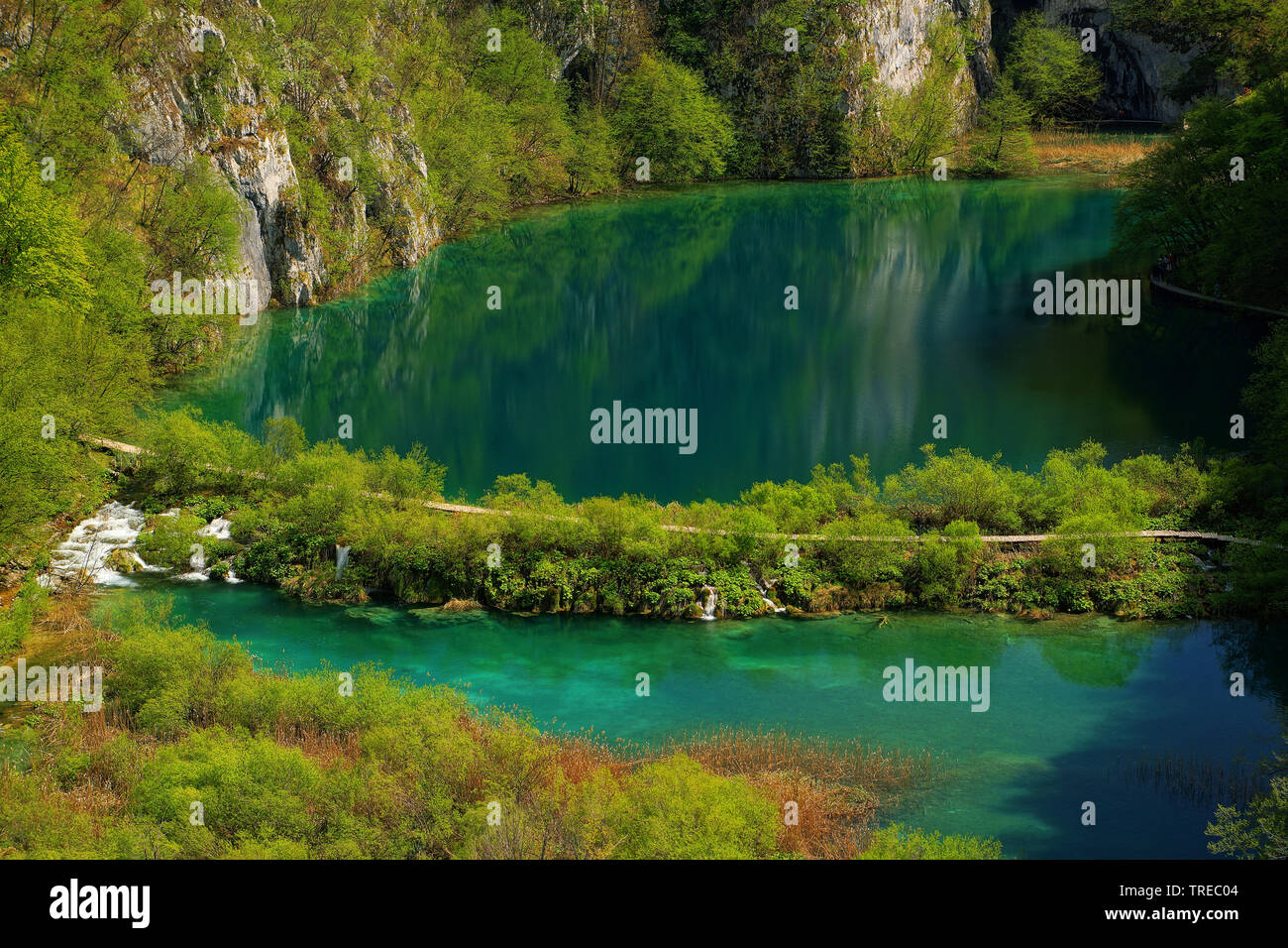 Lacs de la parc national des Lacs de Plitvice, Croatie, le parc national des Lacs de Plitvice Banque D'Images