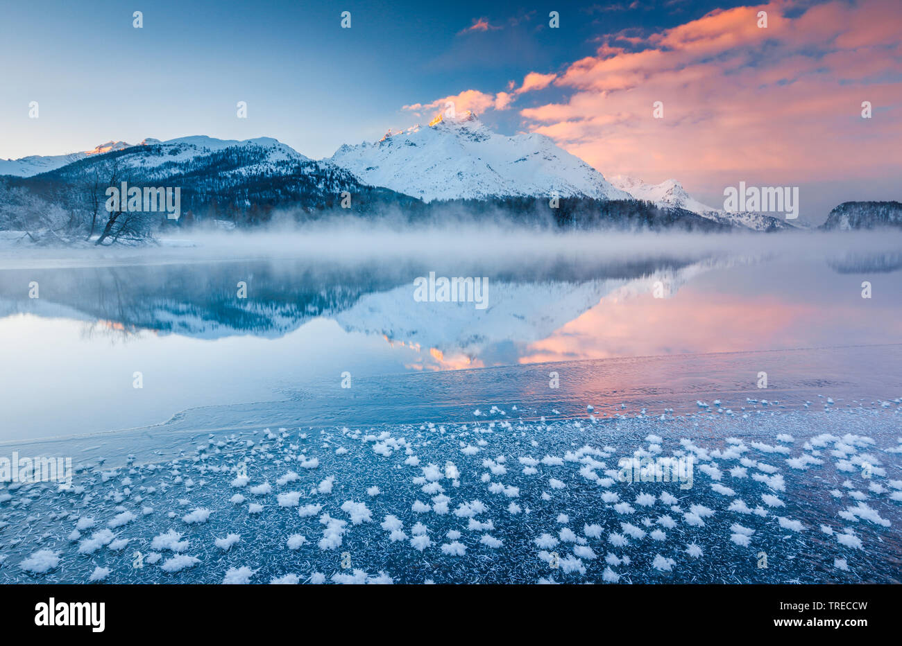 Lac Silser, Piz da la Margna - 3158 m, Suisse, Grisons, Oberengadin Banque D'Images