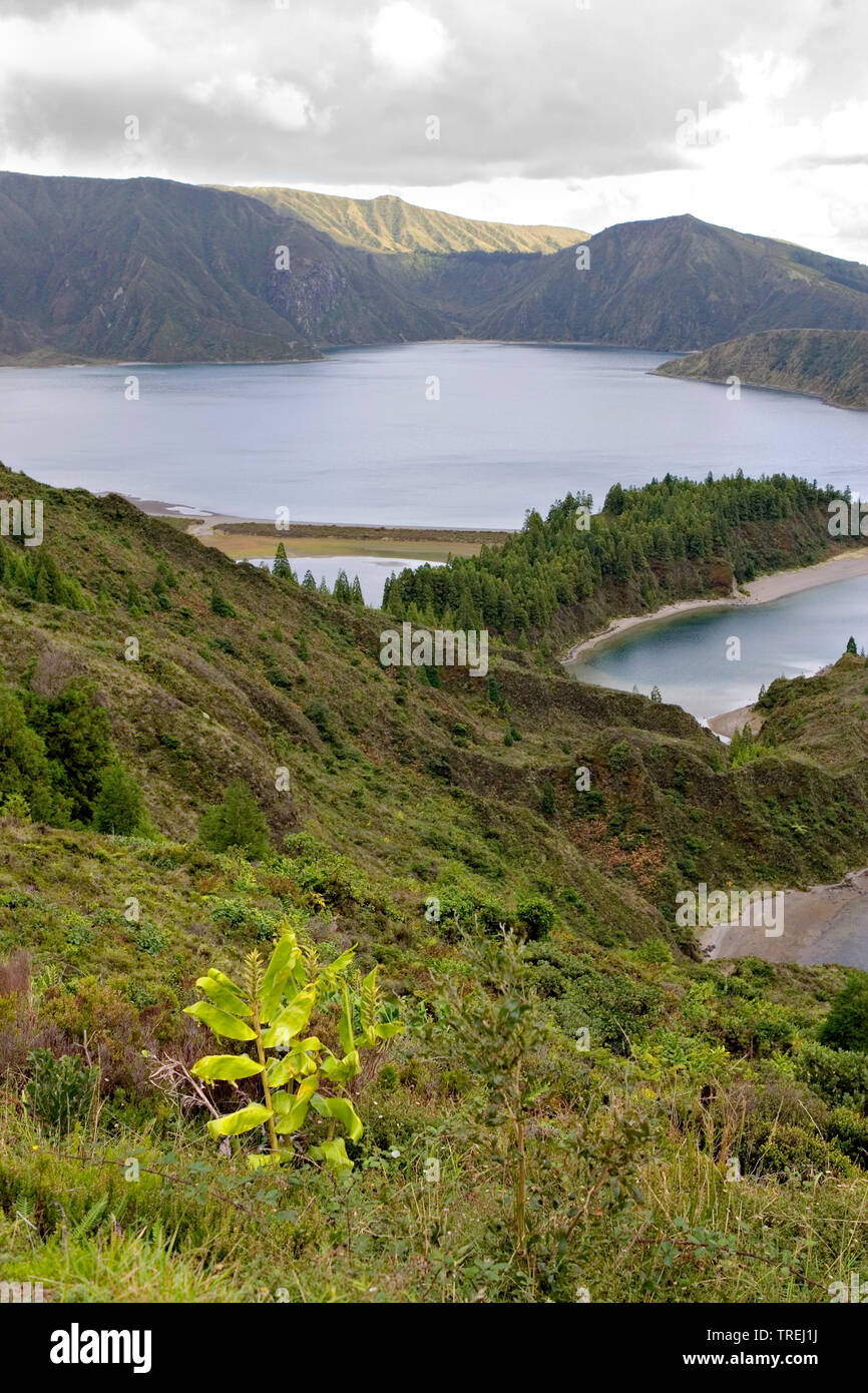 Lagoa do Fogo, Azores, Sao Miguel, Ribeira Grande Banque D'Images