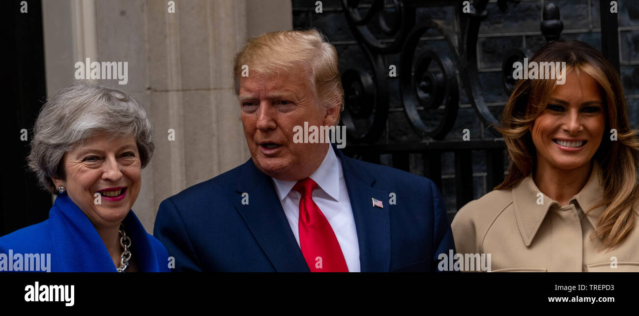 Londres 4 juin 2019 Le président Donald Trump visites Theresa peut MP PC, Premier Ministre en Dowing Street Crédit : Ian Davidson/Alamy Live News Banque D'Images