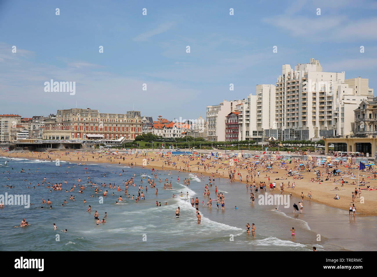 Biarritz (Sud-ouest de la France) : la "Grande Plage" beach Banque D'Images