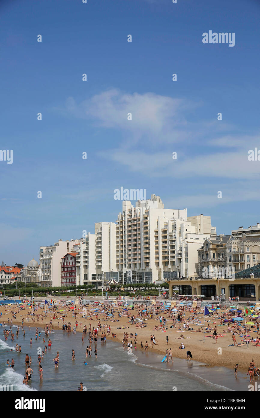 Biarritz (Sud-ouest de la France) : la "Grande Plage" beach Banque D'Images