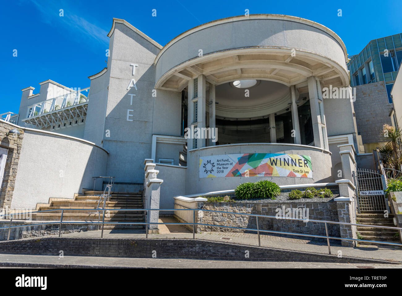 La Tate Gallery de Porthmeor beach St Ives Cornwall UK Europe Banque D'Images