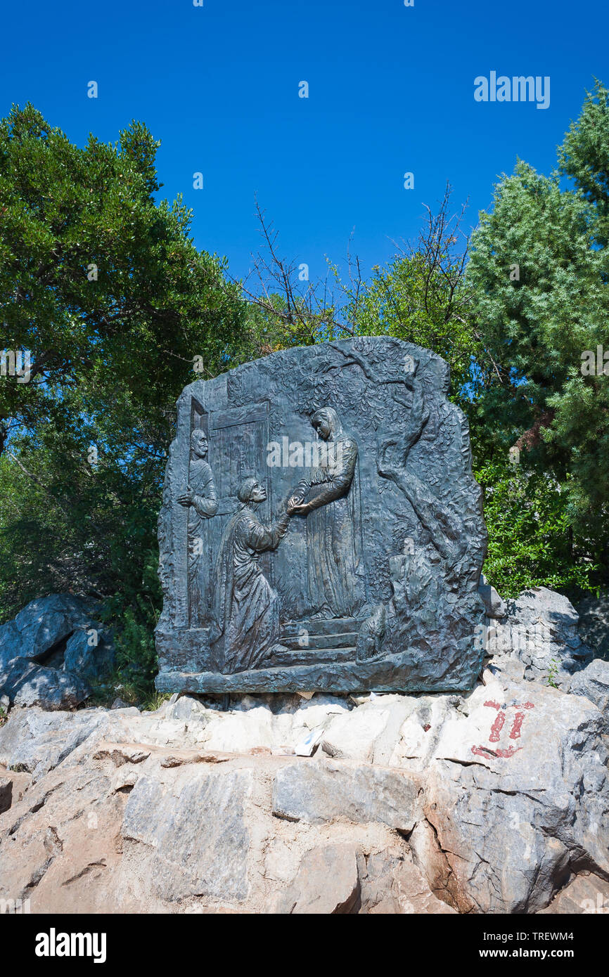 Station sur le chemin jusqu'à la colline des Apparitions à Medjugorje, Bosnie-et-Herzégovine. Banque D'Images