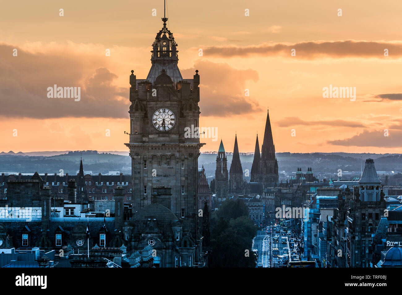 Balmoral Hotel spire de Calton Hill, Édimbourg Banque D'Images