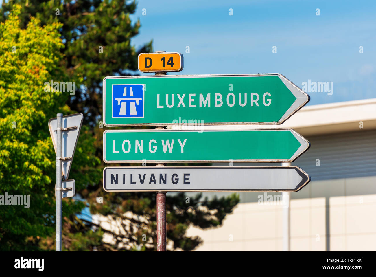 Inscrivez-directionnel à Luxembourg à Thionville, dans le Nord de la France Banque D'Images