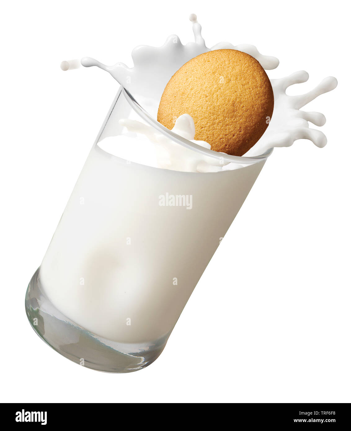 Wafer Nilla éclabousser dans le lait Banque D'Images