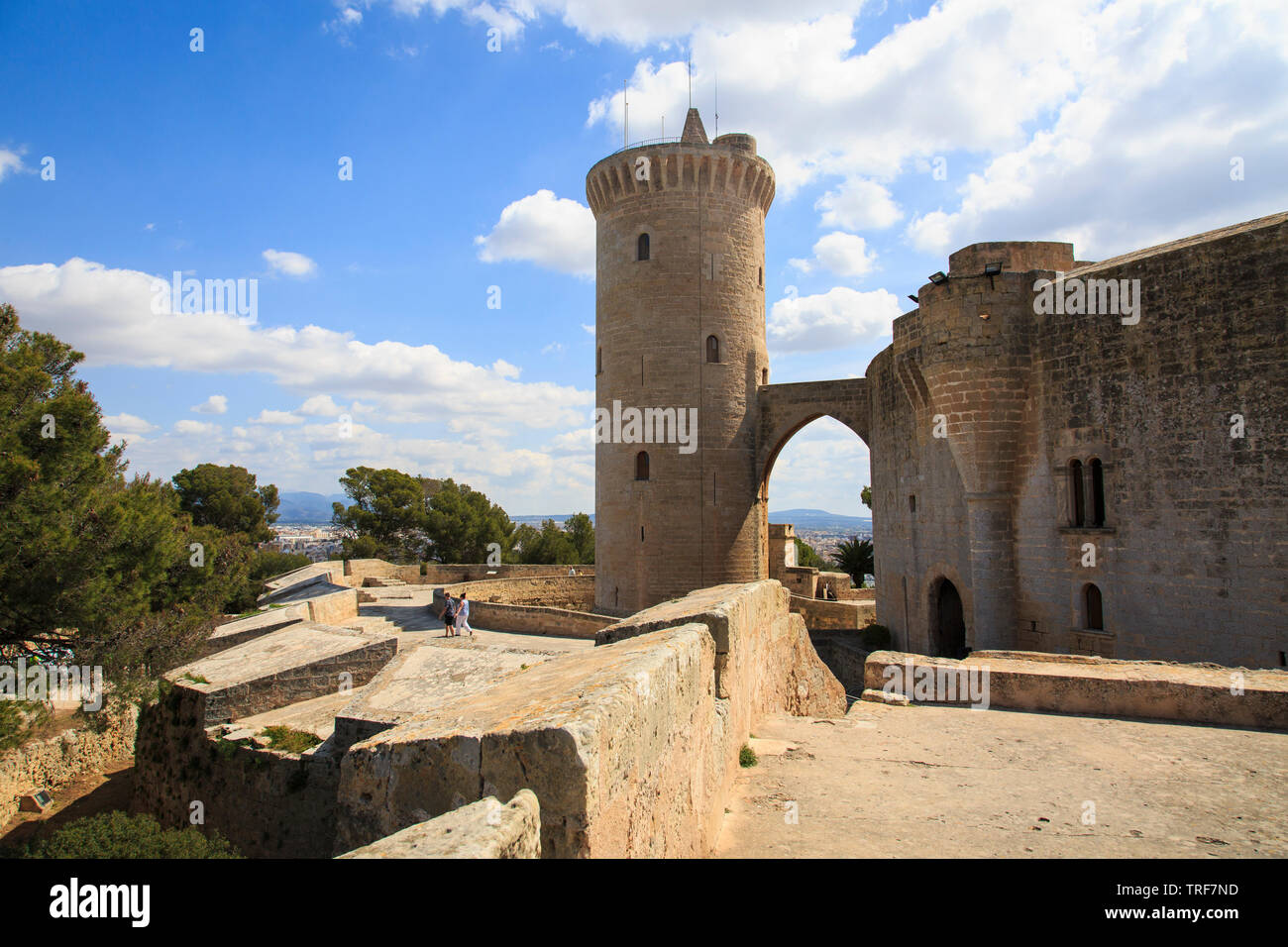 Donjon du château de Bellver, Majorque Banque D'Images