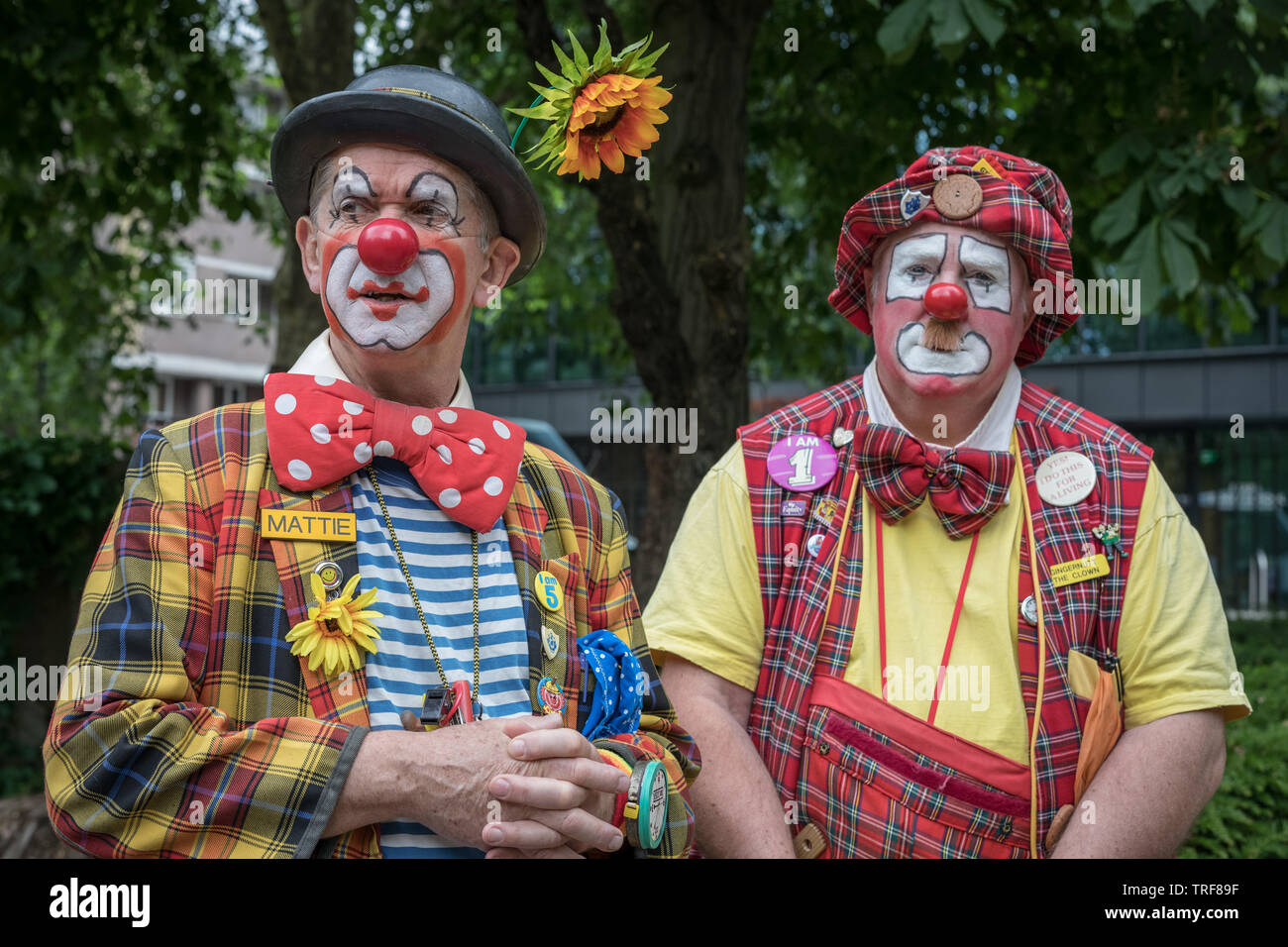 Joseph Grimaldi Clown annuel Memorial Day rassemblement à sa tombe dans le nord de Londres, Royaume-Uni. Banque D'Images