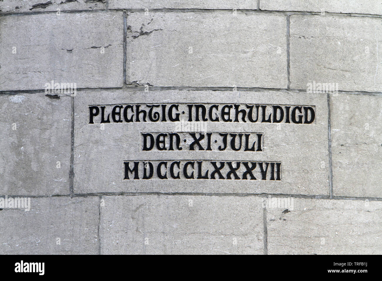 Détail du monument de Jan Breydel et Pieter de Coninck sur la Grande Place. Paul De Vigne. 1843-1901. Bruges. Belgique. Banque D'Images