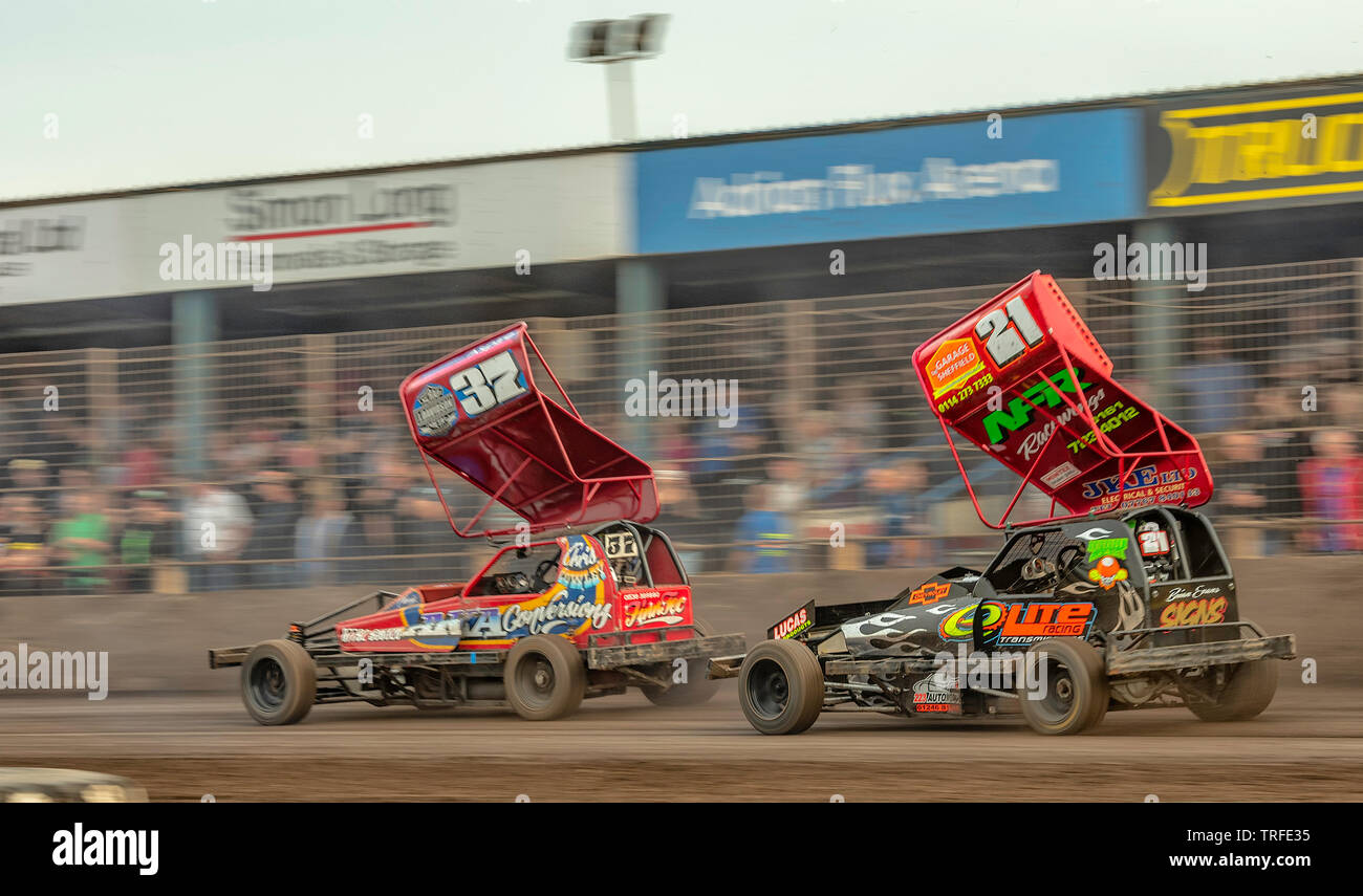 Course de Stock Car réunion à l'Arena Flux Adrian Kings Lynn, Norfolk, UK Banque D'Images