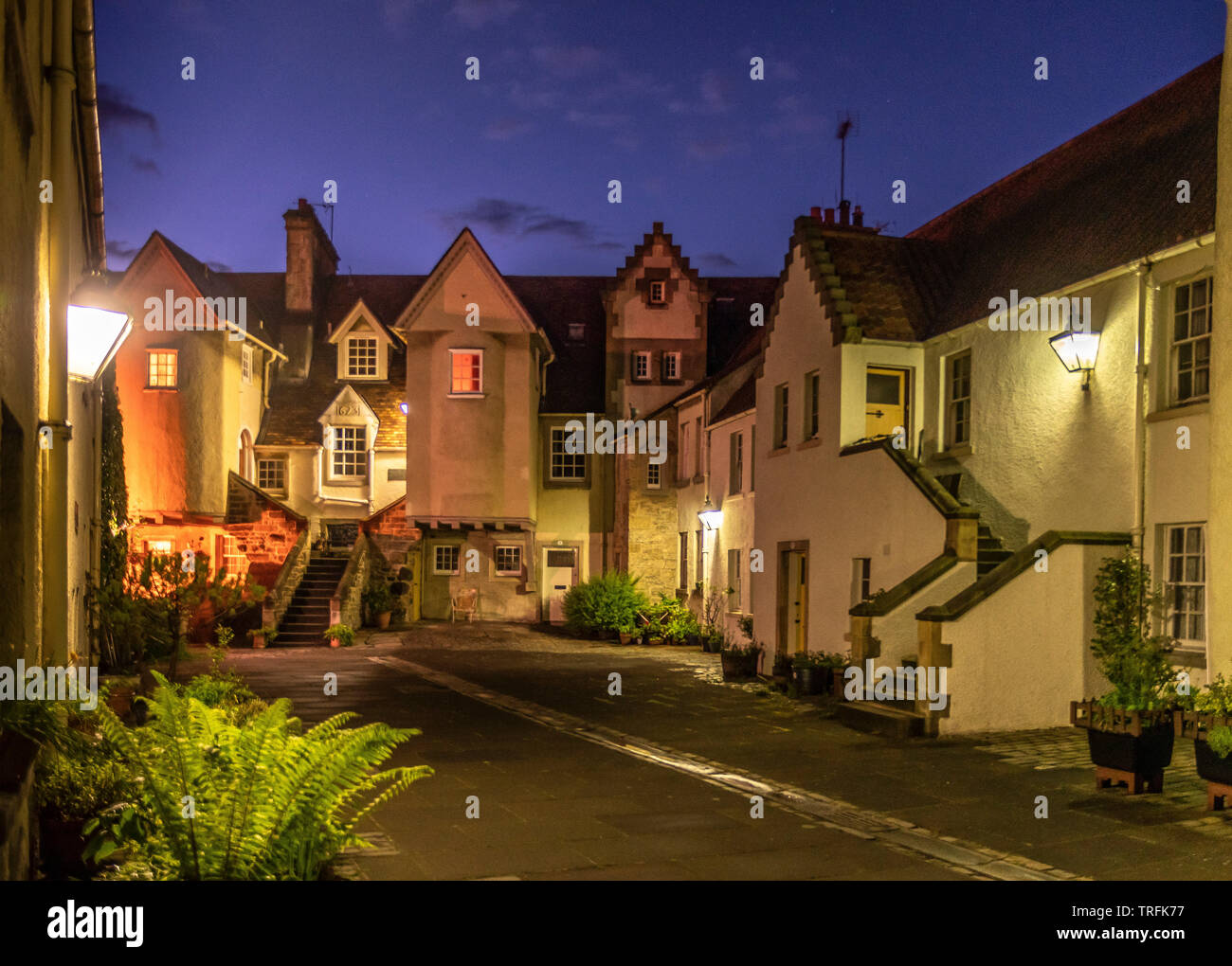 Près de Whitehorse, au crépuscule, Canongate, Royal Mile, Édimbourg, Holyrood. Banque D'Images