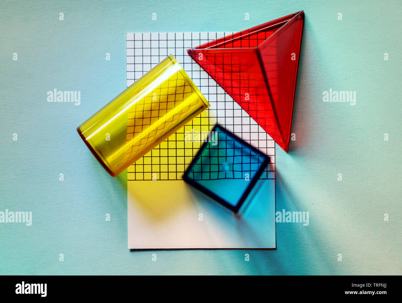 Élémentaire colorés de formes 3D 2d Banque D'Images