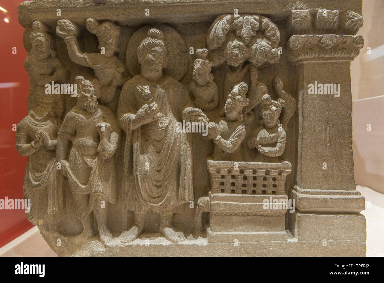 Naga-Kalika avec Bouddha. 2ème-3ème siècle. Kushan. National Museum, New Delhi, Inde Banque D'Images