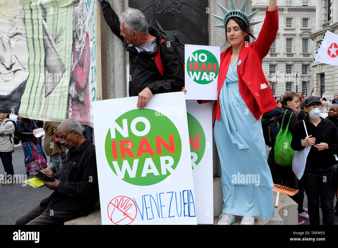 Anti-Trump protester à Londres Banque D'Images