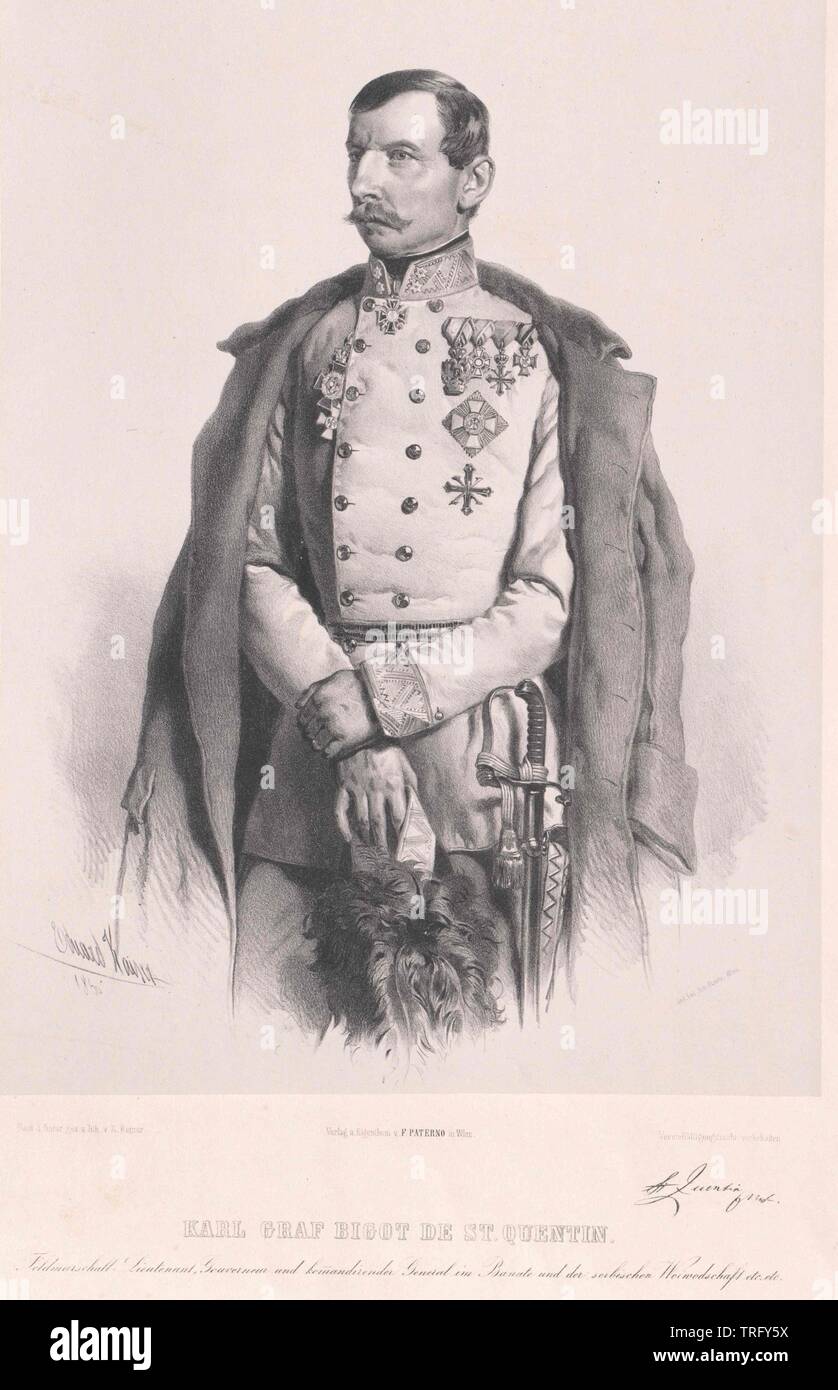 Bigot de Saint Quentin, Karl count Impériale et Royale, général de la cavalerie, gouverneur et commandant général dans le Banat, 1860 à Lviv, 1863 Additional-Rights Clearance-Info-Not-Available- Banque D'Images