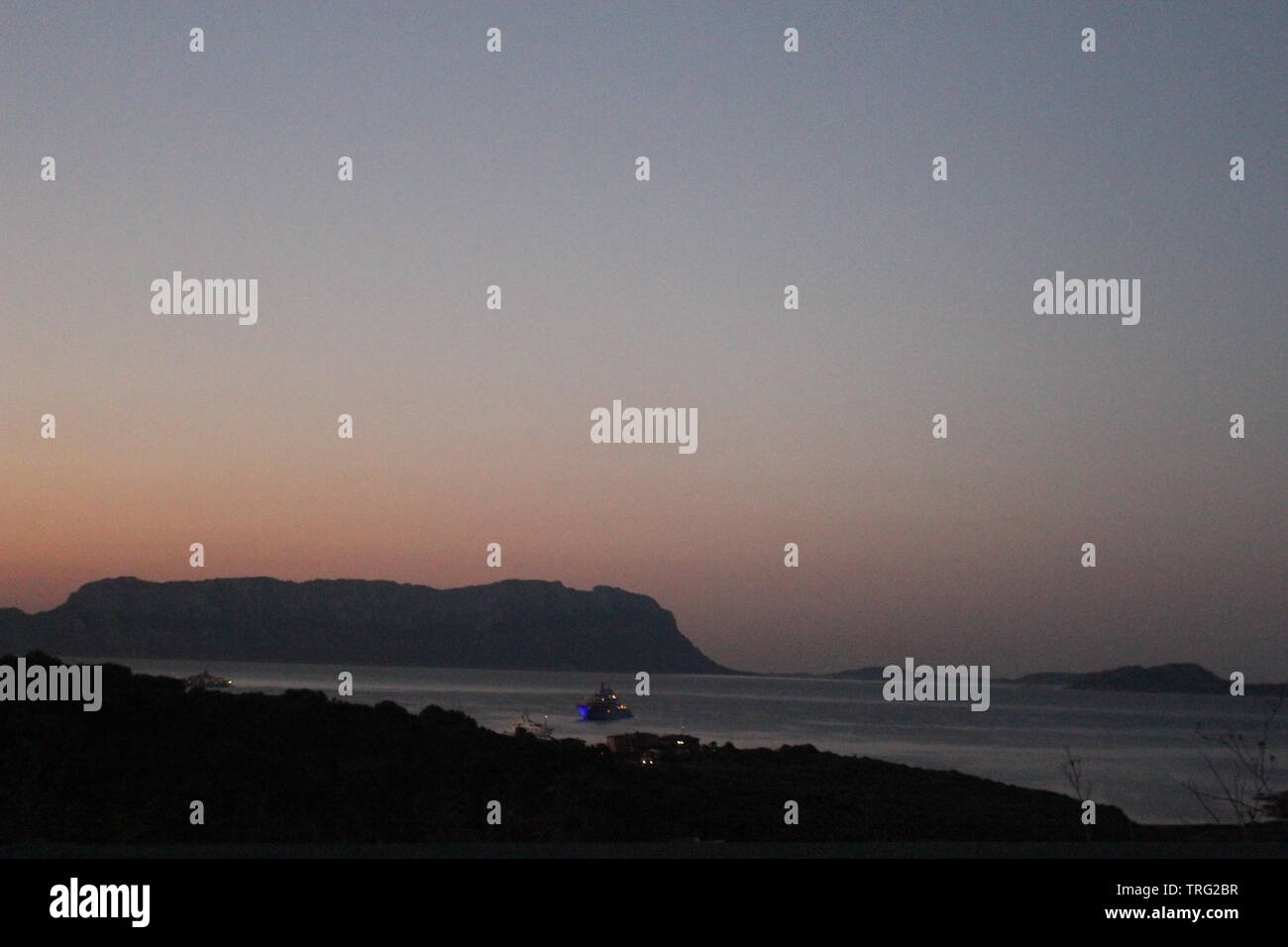 Golfo Aranci, Italie au coucher du soleil Banque D'Images