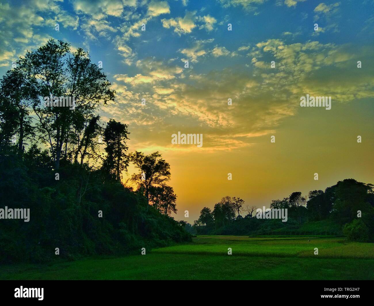 Une superbe vue du moment crépuscule Banque D'Images