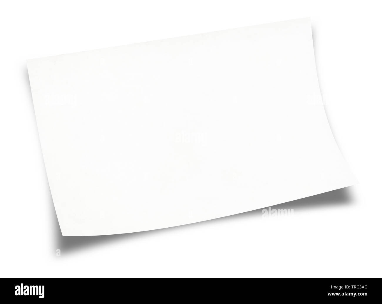 Feuille de papier blanc isolé sur fond blanc Banque D'Images