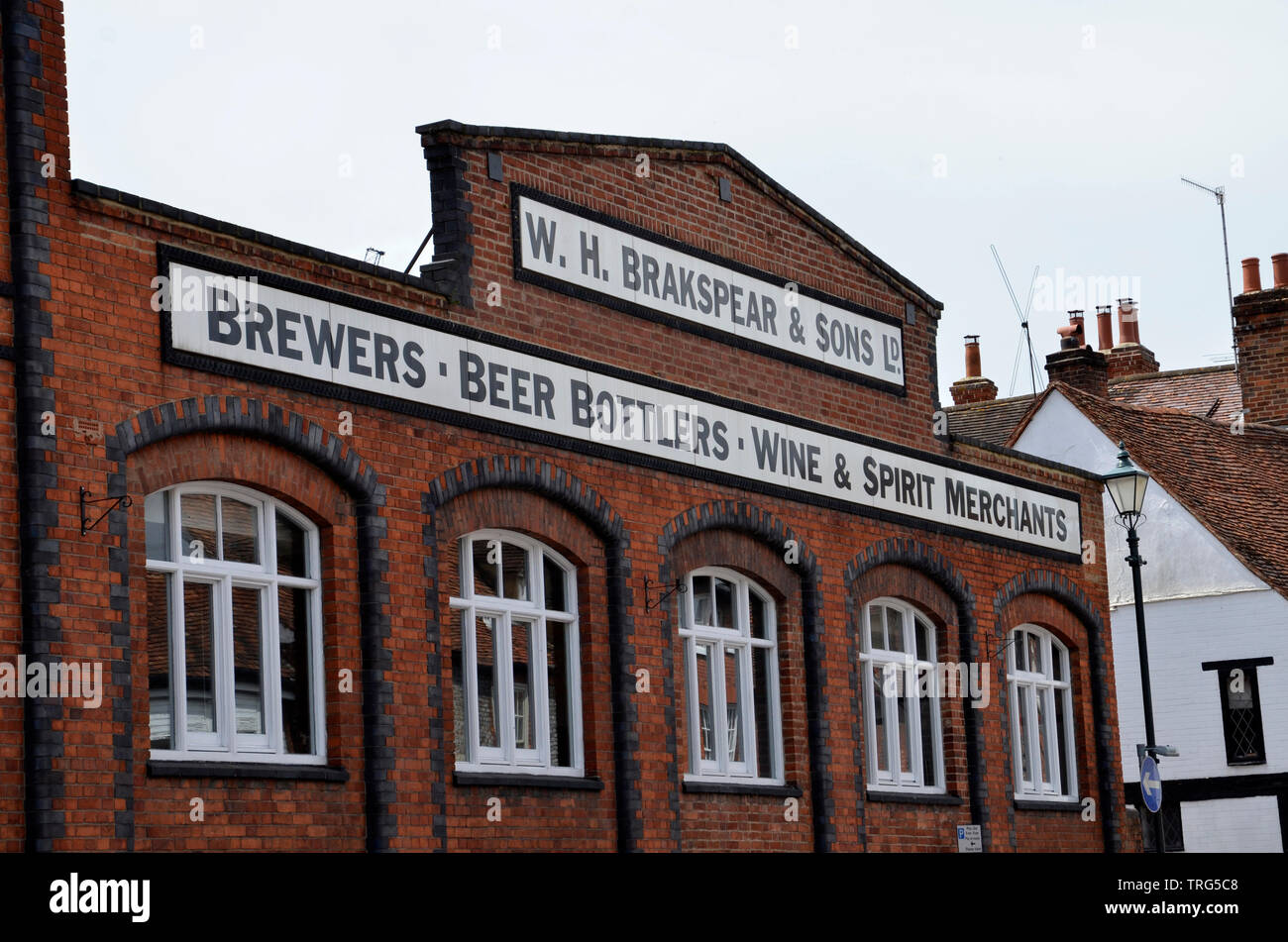 La façade de l'ancienne brasserie Brakspear en Henley on Thames, Oxfordshire Banque D'Images