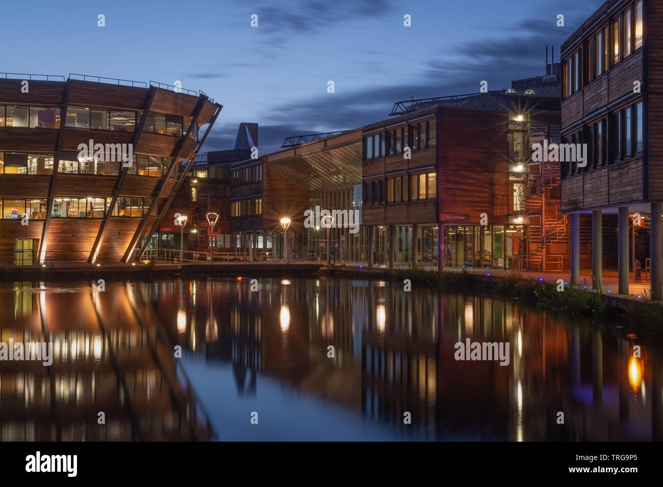 L'objectif moderne -construit des bâtiments du campus du Jubilé, l'Université de Nottingham. L'université est l'un des plus populaires parmi les Britanniques. Banque D'Images