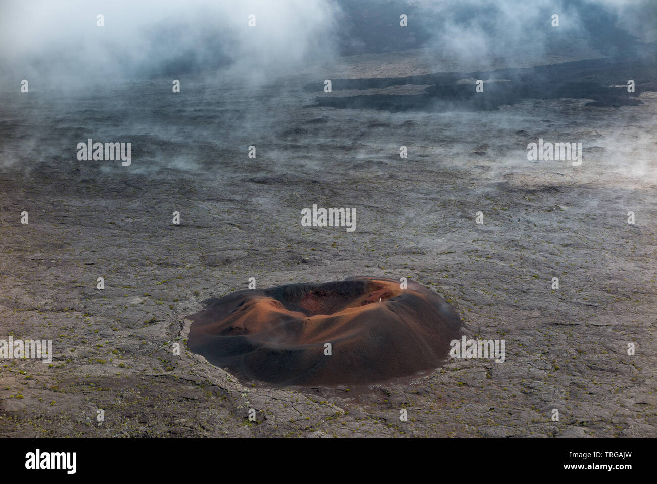 Le Formica Leo (un petit cratère volcanique), le Piton de la Fournaise, Réunion, France Banque D'Images