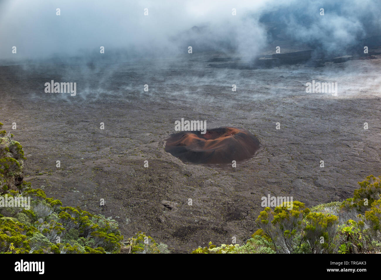 Le Formica Leo (un petit cratère volcanique), le Piton de la Fournaise, Réunion, France Banque D'Images