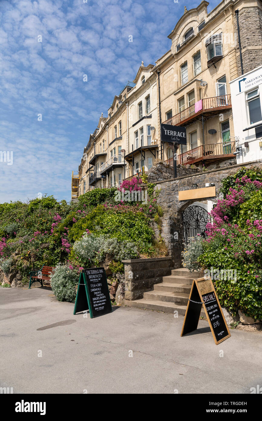 The Terrace Cafe Bar, Weston Super Mare, North Somerset, Angleterre, Royaume-Uni Banque D'Images