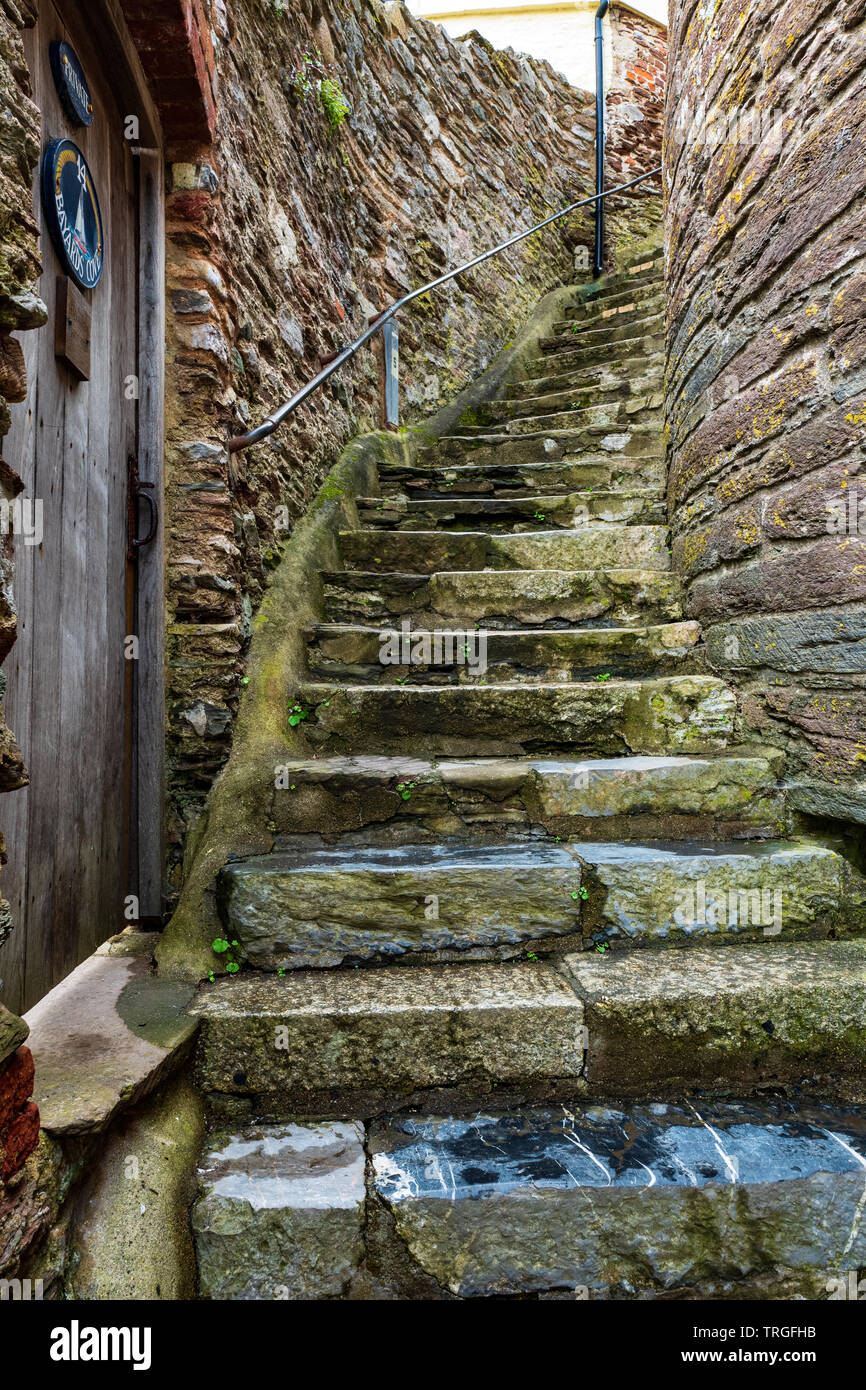 Bayard's Cove Étapes, Dartmouth, en Angleterre Banque D'Images