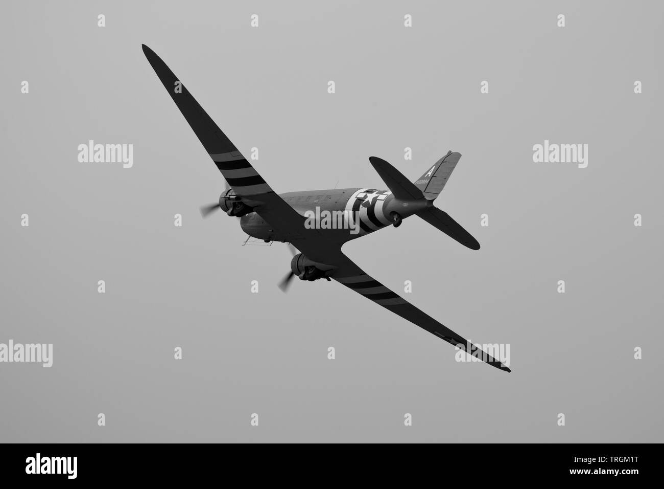 Douglas C-47 Dakota une exécution au-dessus de la Normandie 2019 Daks Airshow à l'Imperial War Museum, Duxford Banque D'Images