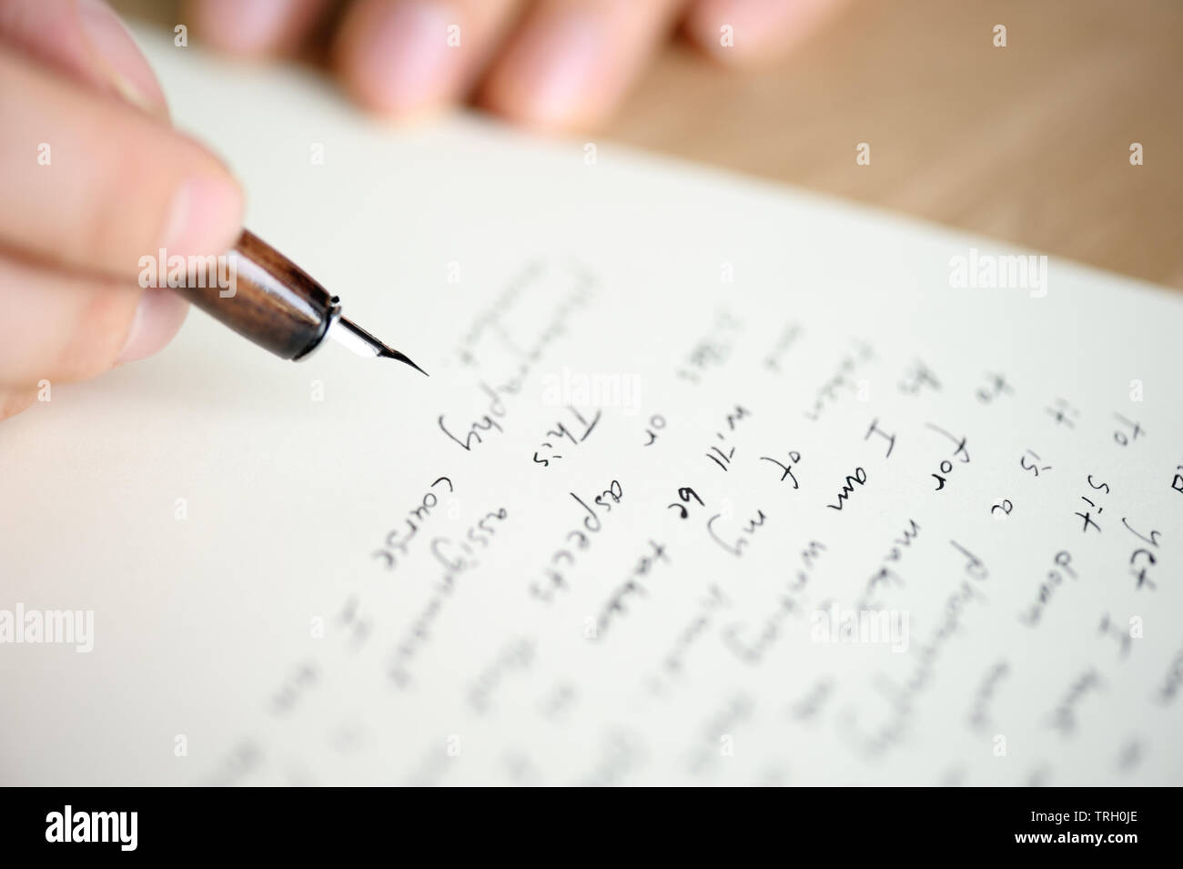 Écrit lettre à un ami. (Mes propres mots) Banque D'Images