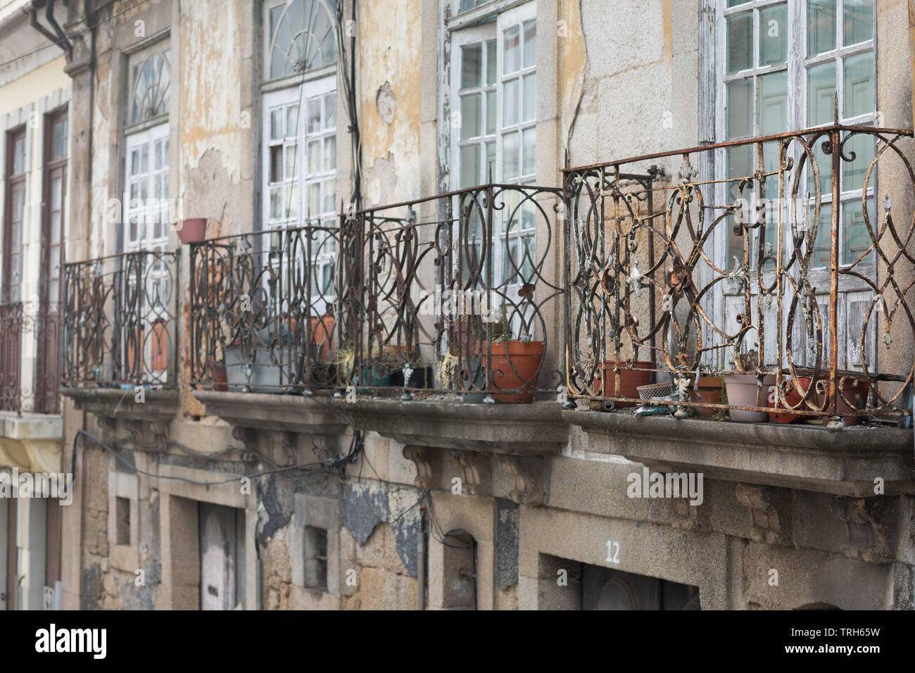 Balustrades rouillées à Vila Real, Portugal Banque D'Images