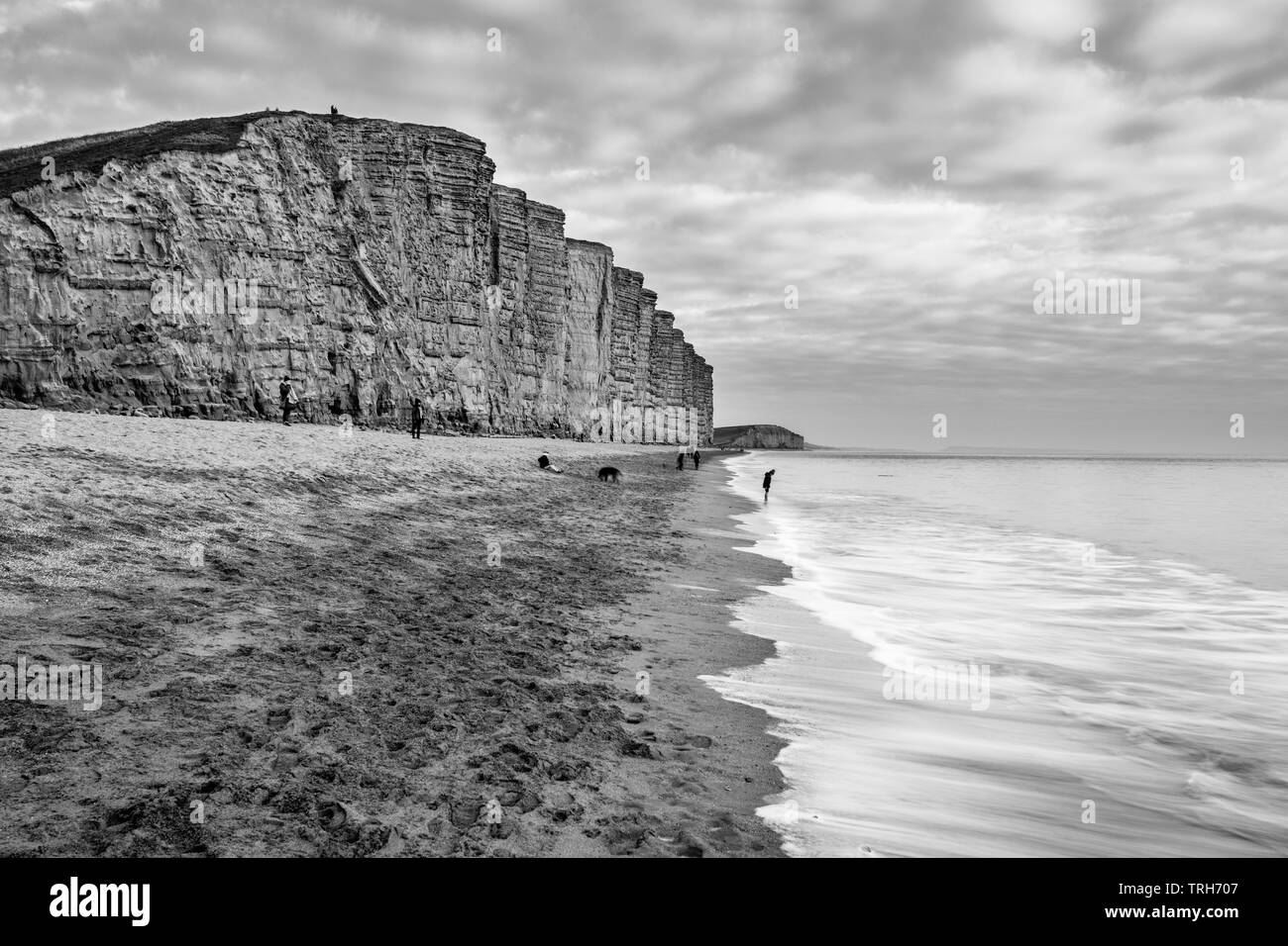 La plage de West Bay, sur la côte jurassique, Dorset, England, UK Banque D'Images