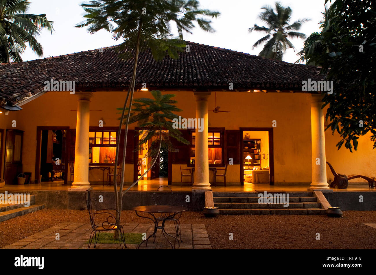 La Chambre Néerlandaise, ou, Doornberg, une maison de campagne construite en 1712, aujourd'hui hôtel de caractère situé sur la périphérie de Galle, au Sri Lanka. Banque D'Images