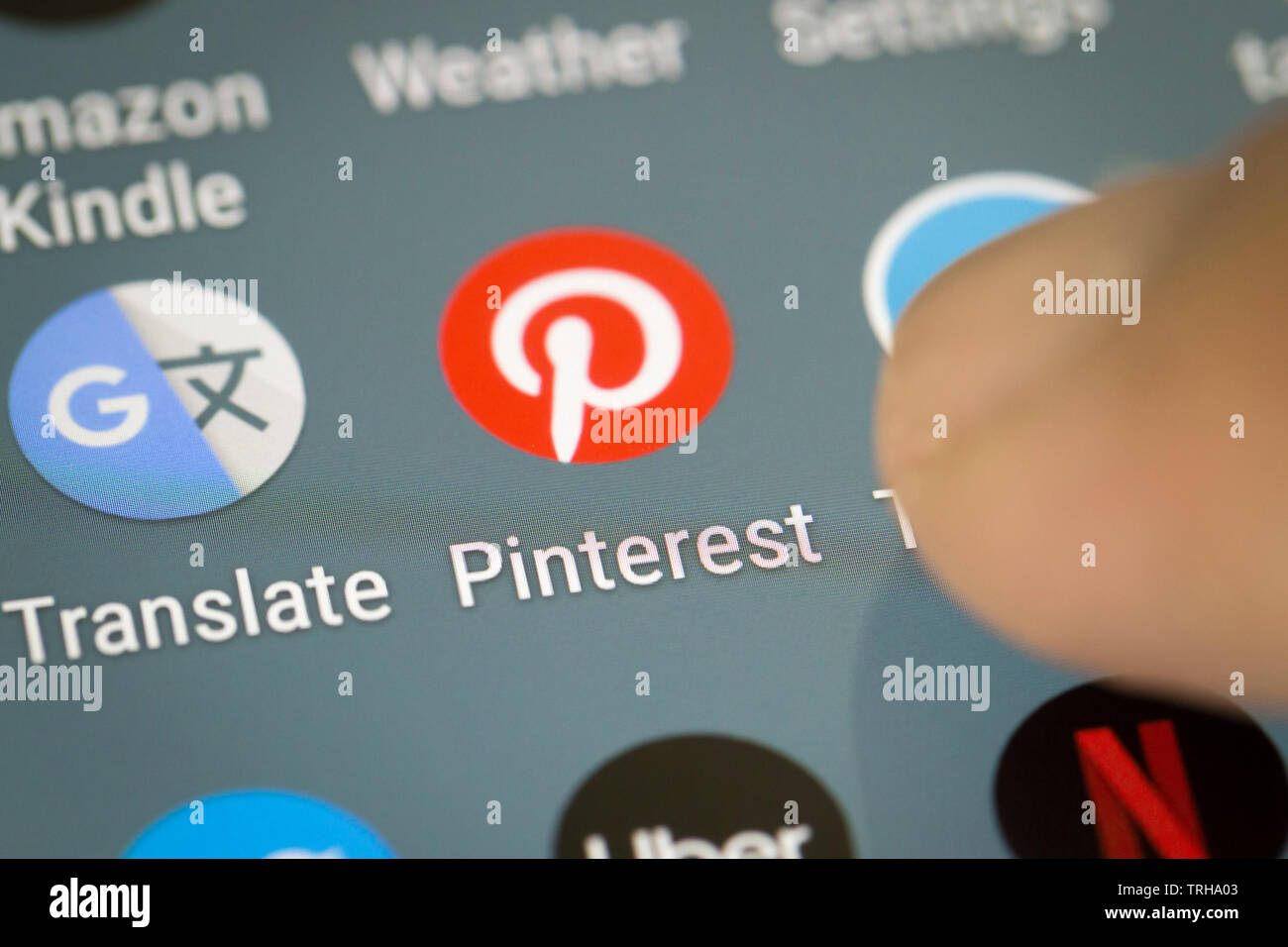 Logo Pinterest icône sur l'écran du téléphone mobile Banque D'Images