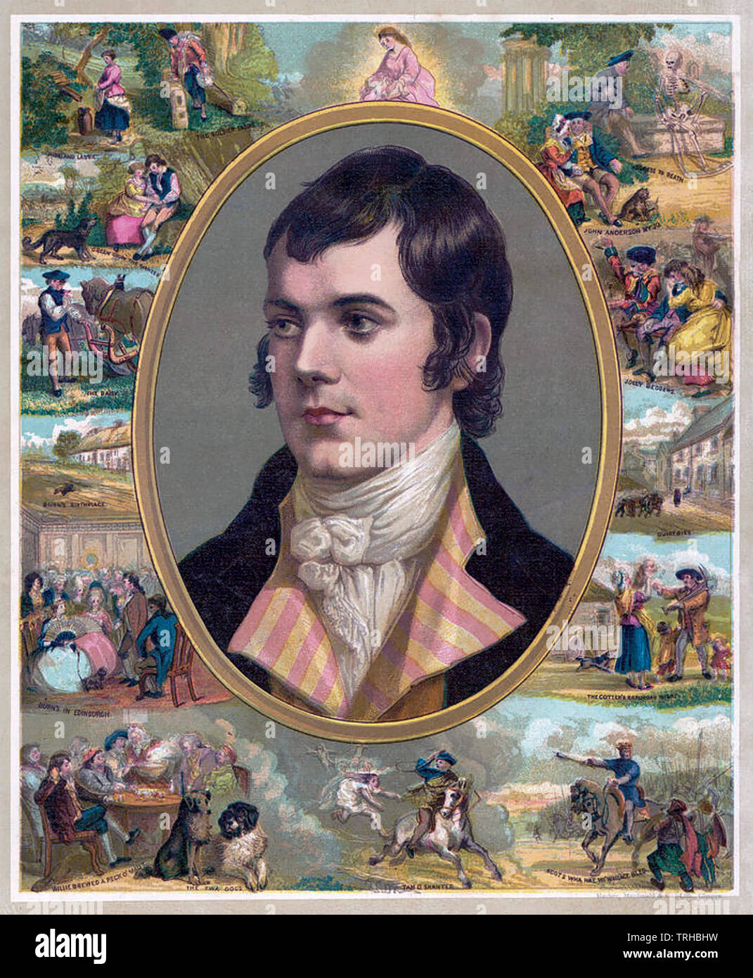 ROBERT BURNS (1759-1796), poète écossais et parolier illustré avec des illustrations pour certains de ses travaux Banque D'Images