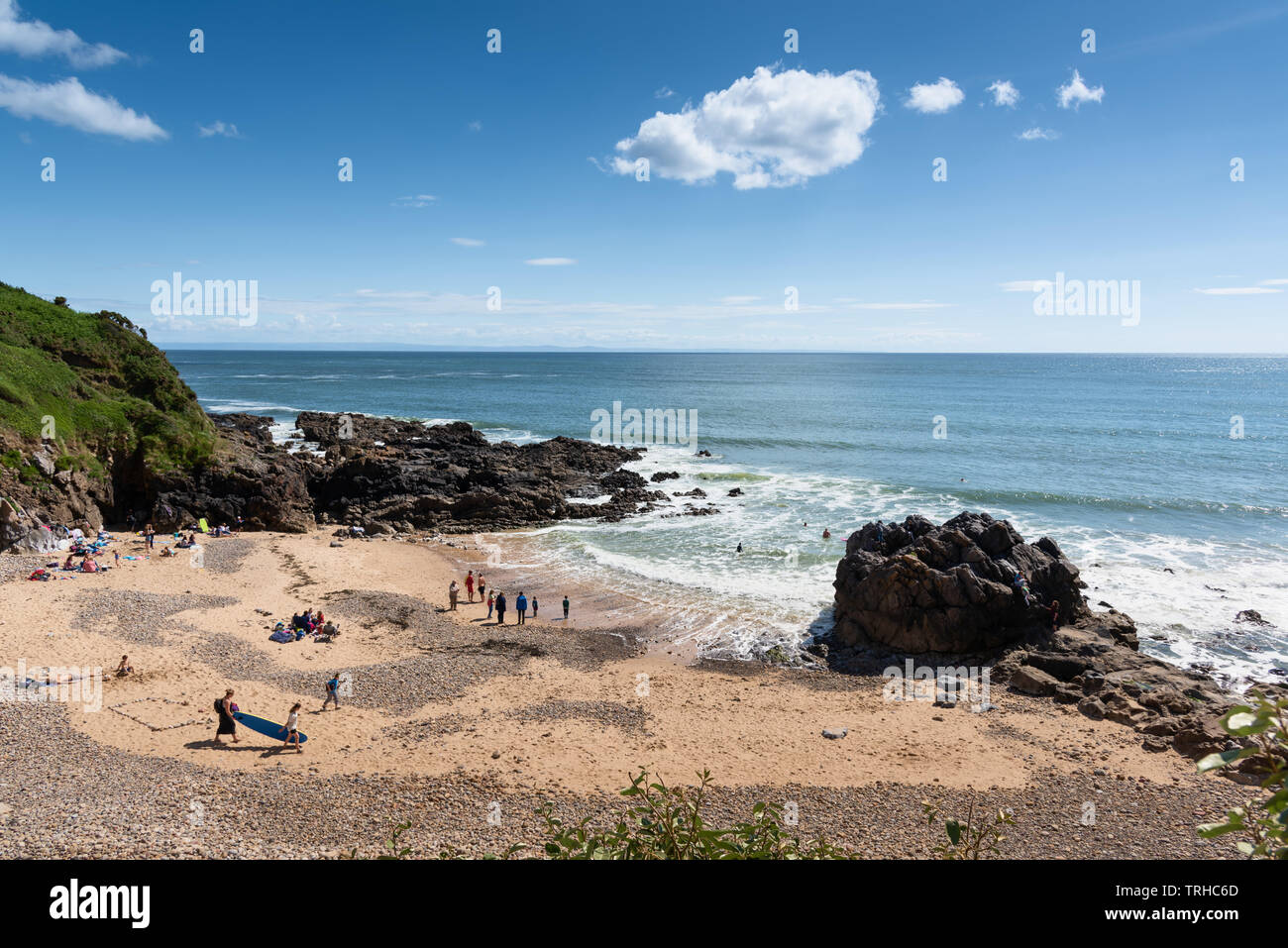 Rotherslade bay beach, East Langland Bay, Pays de Galles, Royaume-Uni Banque D'Images