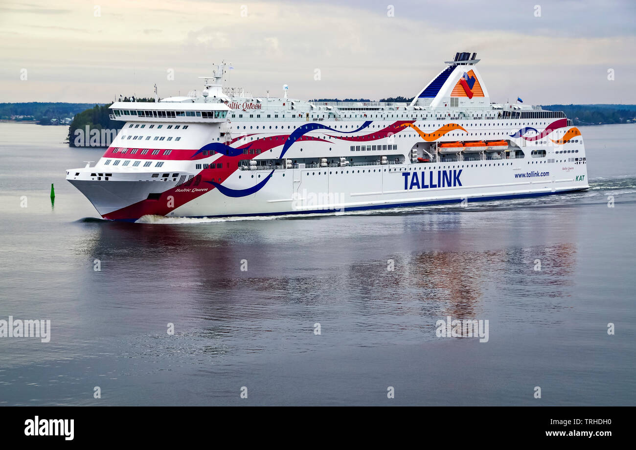 Tallink croisière ferry Baltic Queen l'archipel de Stockholm près de Stockholm en Suède Eurpoe Banque D'Images