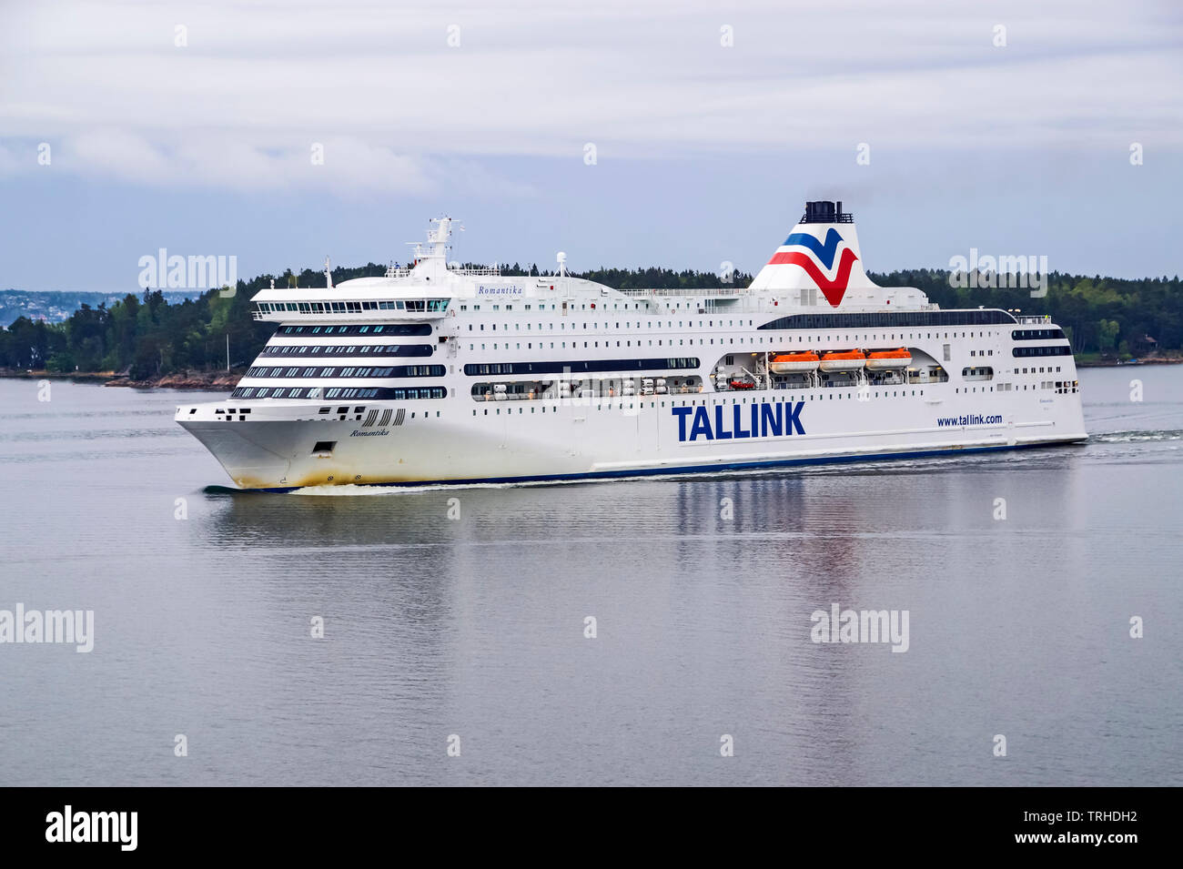 Riga-Stockholm fait une croisière sur Tallink Romantika dans l'archipel de Stockholm près de Stockholm en Suède Eurpoe Banque D'Images