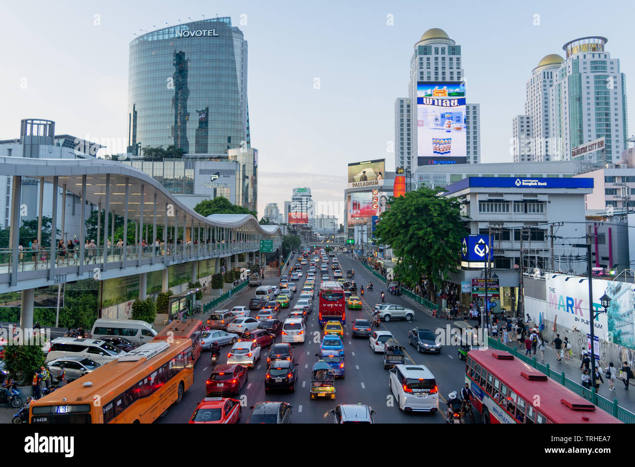 L'heure de pointe à Bangkok, Thaïlande. Banque D'Images