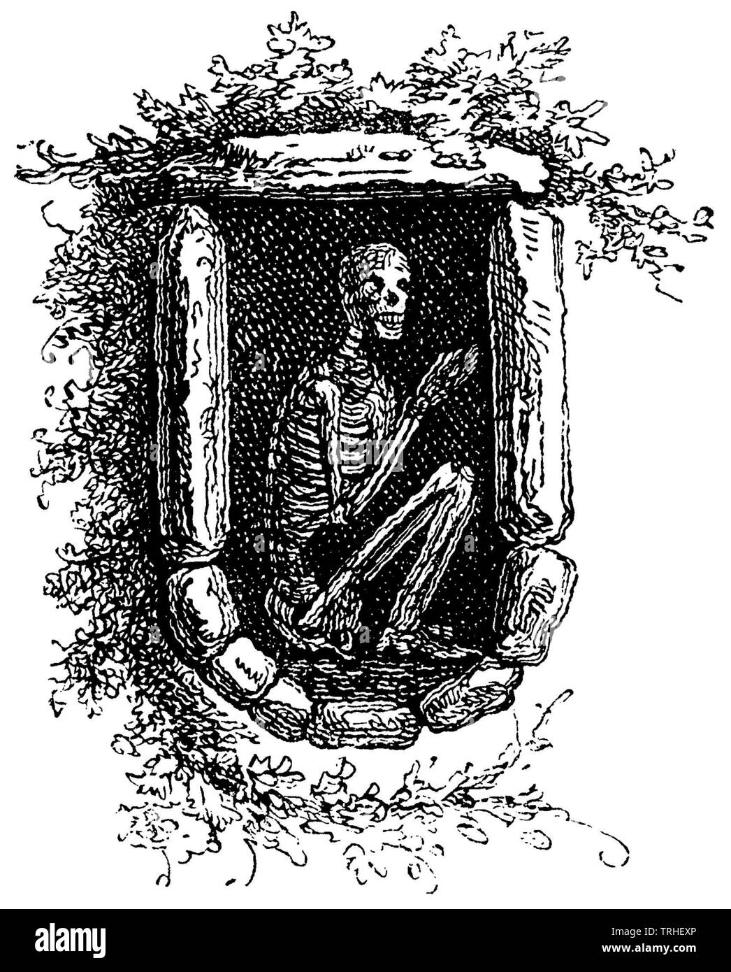 Position de la mort dans une tombe, , (1874), livre d'anthropologie Banque D'Images