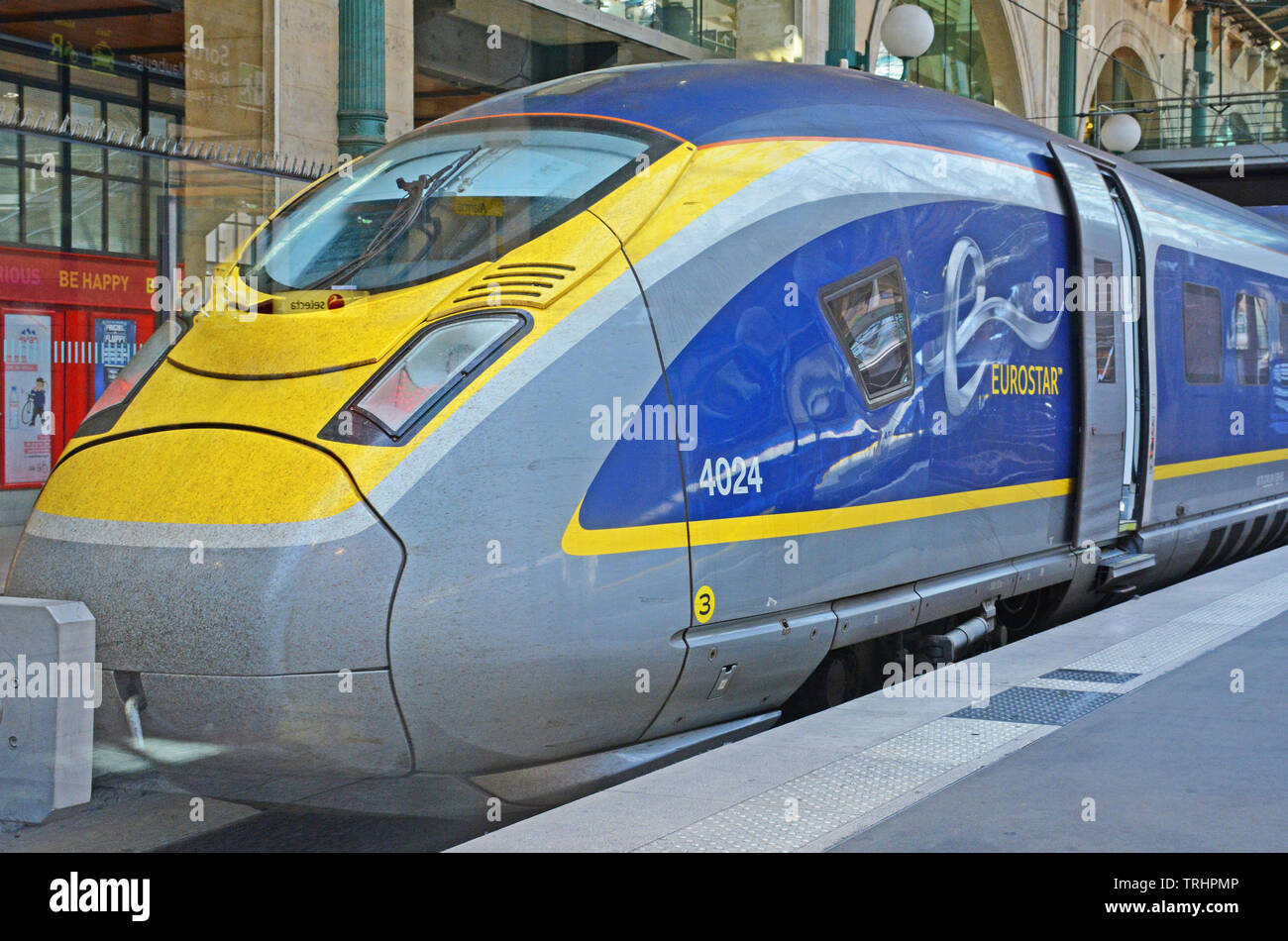 Train Eurostar en gare du Nord, Paris, Ile-de-France, France Banque D'Images
