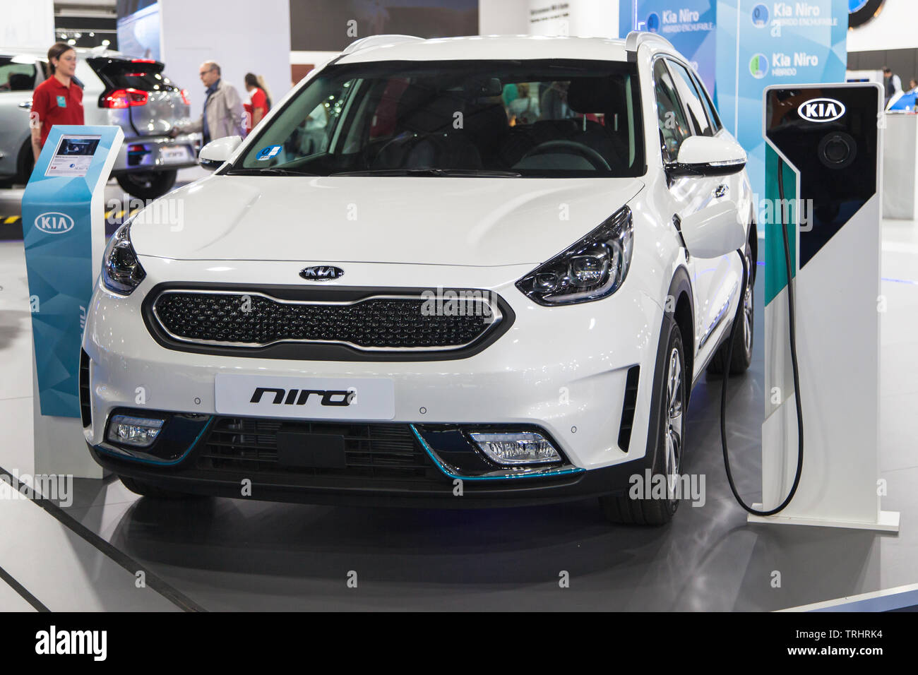 Barcelone, Espagne - 19 mai 2019 : Kia Niro PHEV présentée à Barcelone de l'automobile 2019. Banque D'Images