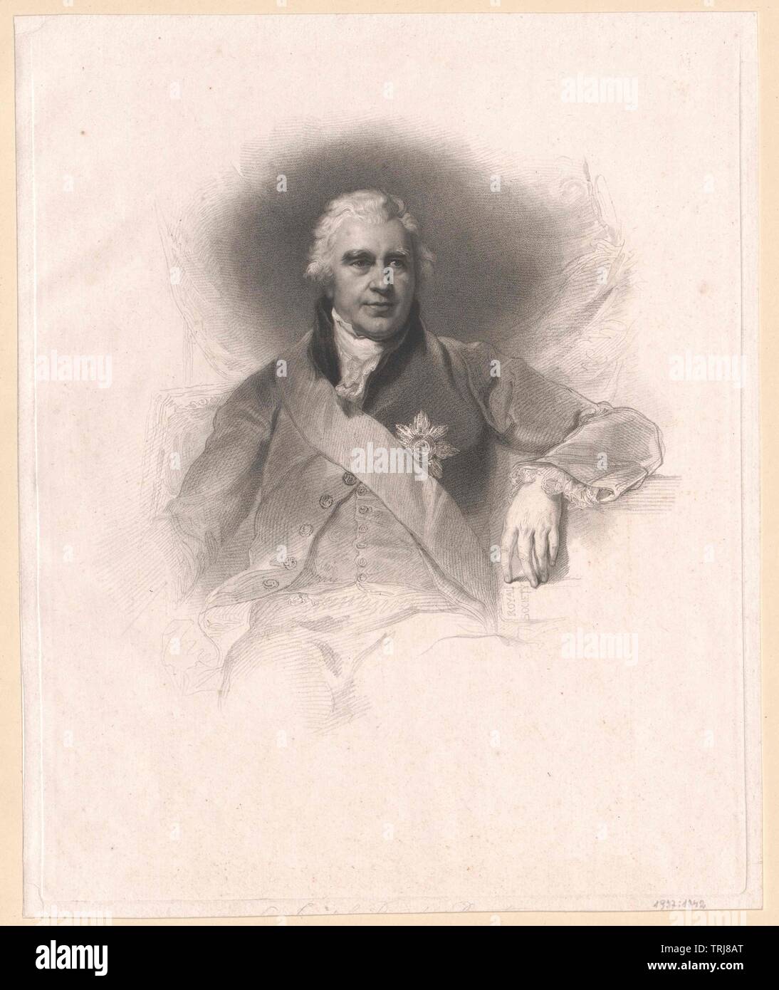 Les banques, Joseph baronet, chercheur en sciences naturelles et de l'explorateur anglais, président de la Royal Society 1778, baronnet, 1781 Additional-Rights Clearance-Info-Not-Available- Banque D'Images