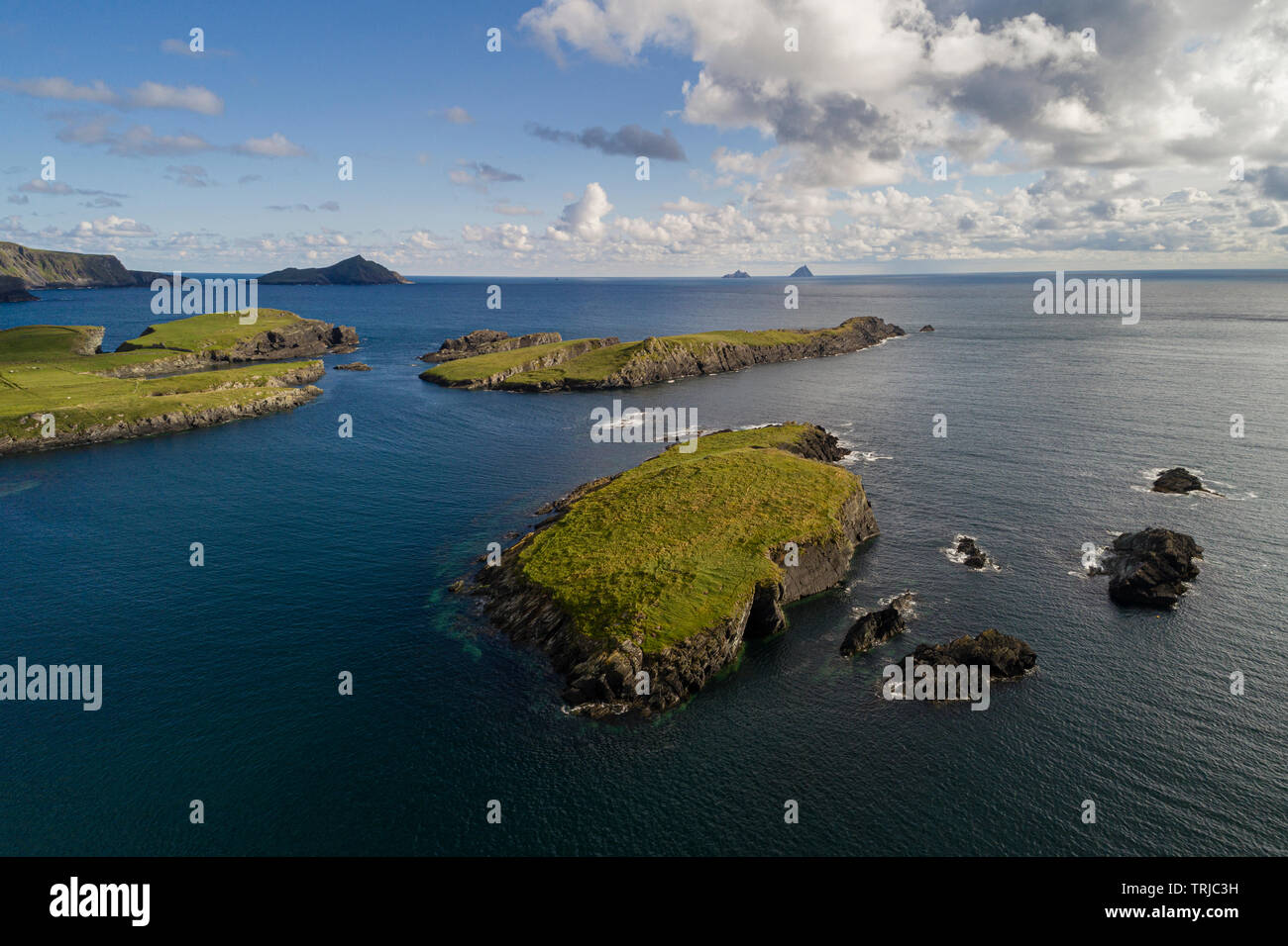 Falaises de Bray Head sur l'île de Valentia, comté de Kerry, Irlande Banque D'Images