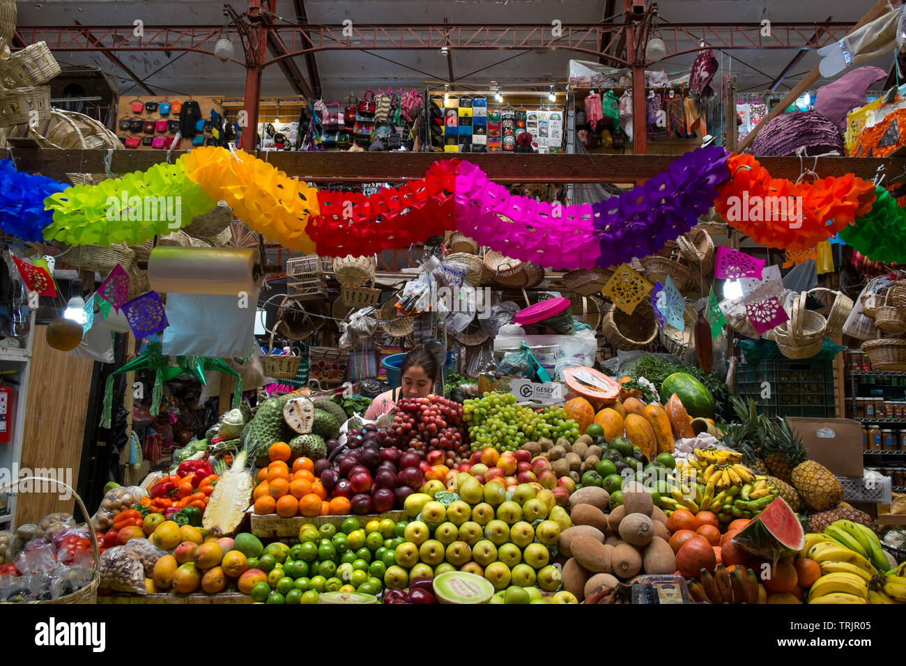 Fruit stand dans le marché de la ville, Guanajuato, Mexique Banque D'Images
